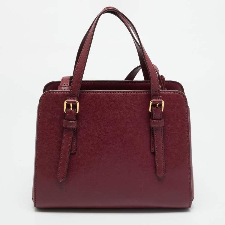 Pre Owned Marc Jacobs Little Big Shot Burgundy Leather Satchel