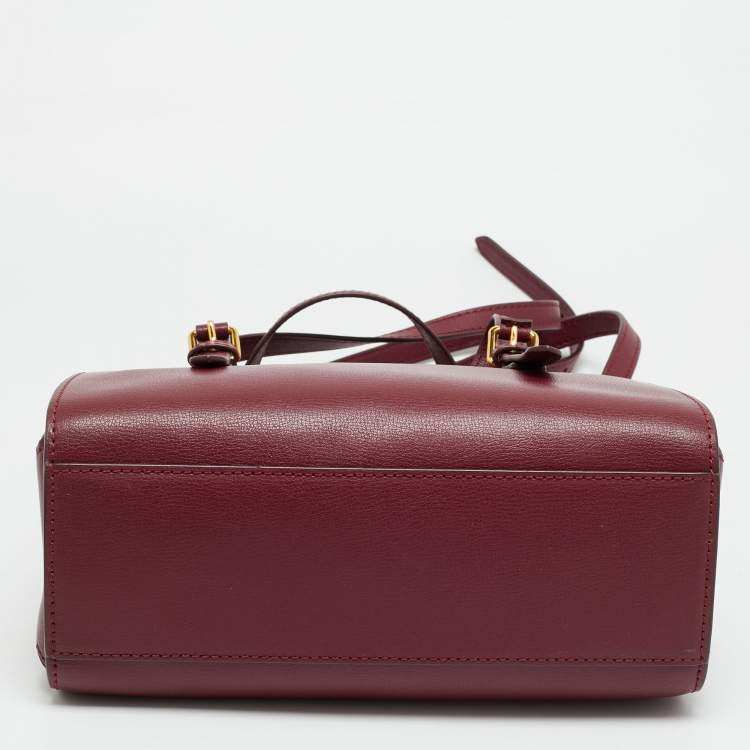 Pre Owned Marc Jacobs Little Big Shot Burgundy Leather Satchel