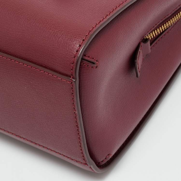 Pre Owned Marc Jacobs Little Big Shot Burgundy Leather Satchel