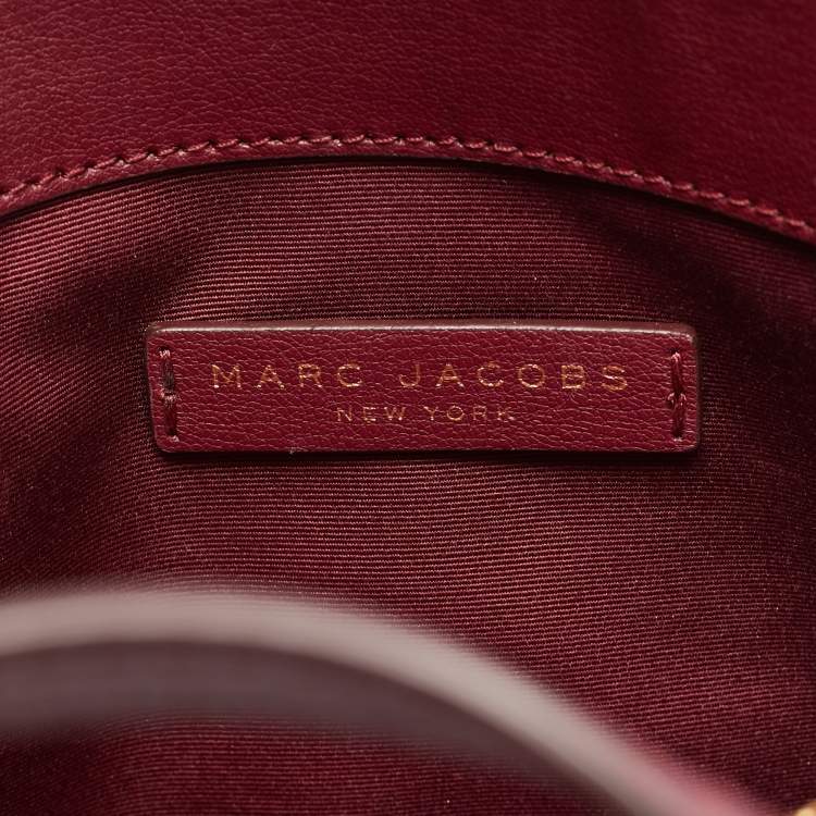 Pre Owned Marc Jacobs Little Big Shot Burgundy Leather Satchel