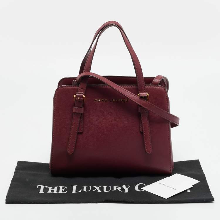Pre Owned Marc Jacobs Little Big Shot Burgundy Leather Satchel