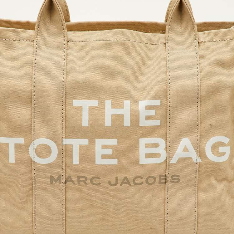 Pre Owned Marc Jacobs The Tote Bag Large Beige Canvas Shopper Tote