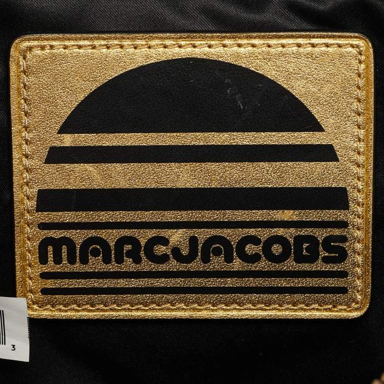 Pre Owned Marc Jacobs Gold Crinkled Leather Sport Belt Bag