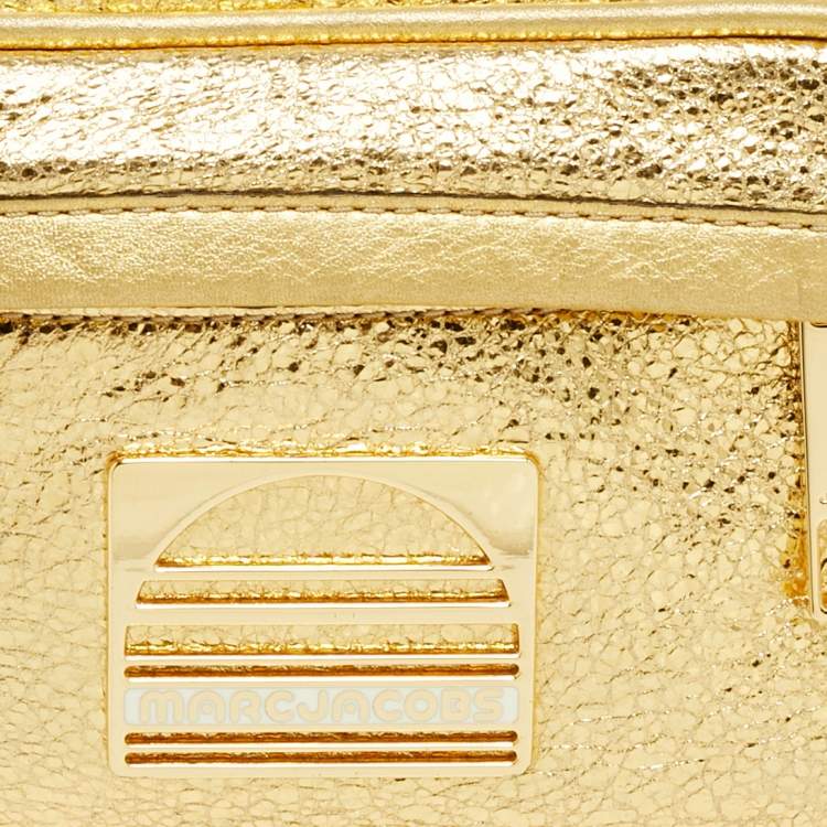 Pre Owned Marc Jacobs Gold Crinkled Leather Sport Belt Bag
