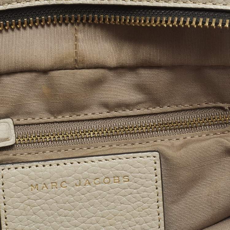 Pre Owned Marc Jacobs Gotham Light Beige Leather Bauletto Bag