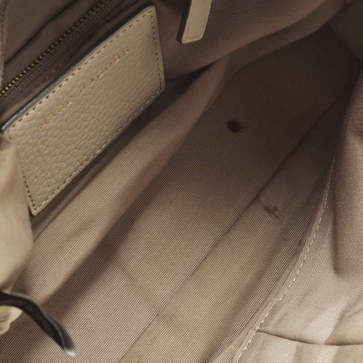 Pre Owned Marc Jacobs Gotham Light Beige Leather Bauletto Bag