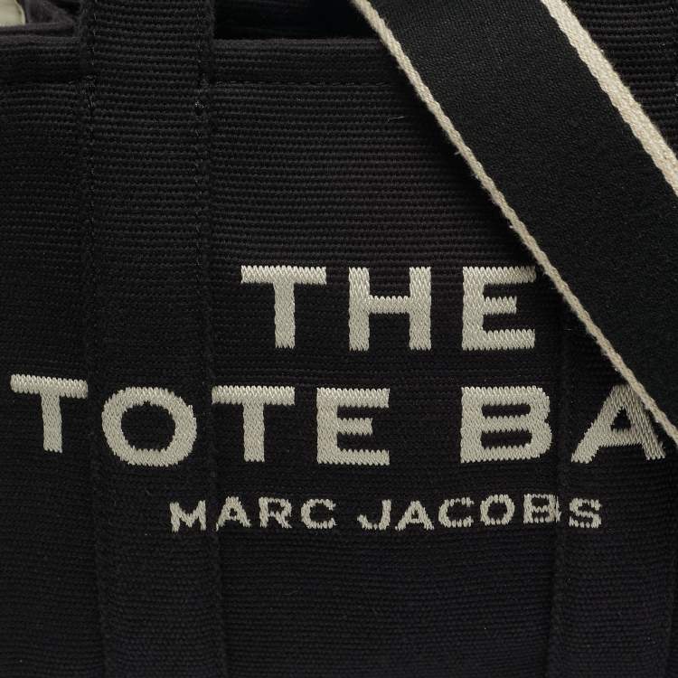 Pre Owned Marc Jacobs The Tote Small Black/Off White Canvas Bag