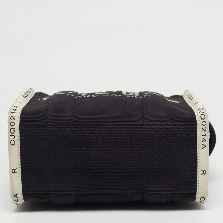 Pre Owned Marc Jacobs The Tote Small Black/Off White Canvas Bag