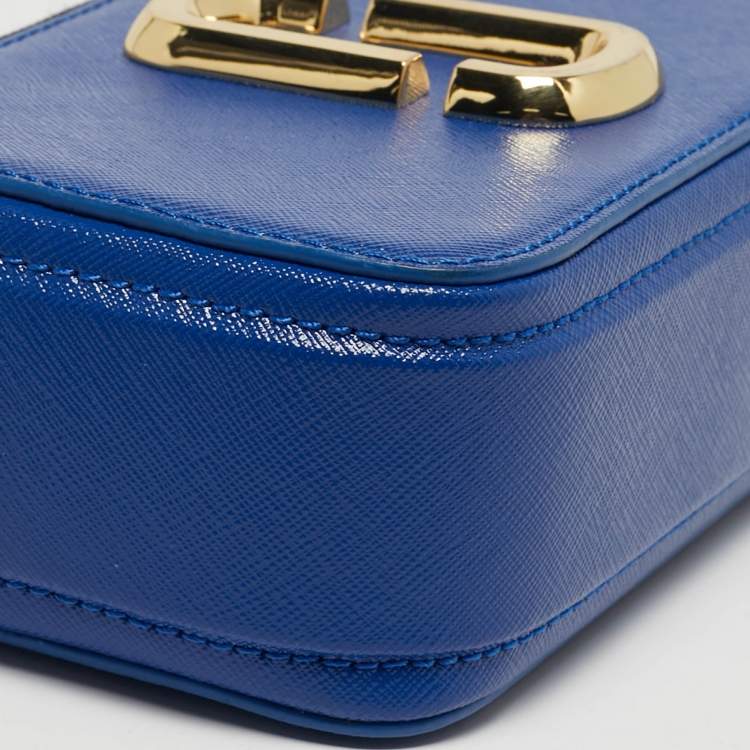 Pre Owned Marc Jacobs Blue Leather Snapshot Camera Crossbody Bag