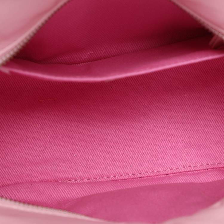 Pre Owned Marc Jacobs The Tote Small Pink Shiny Crinkle Leather Tote