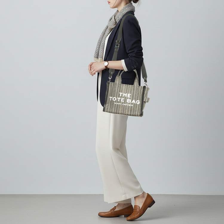 Pre Owned Marc Jacobs The Monogram Small Grey/Black Jacquard Tote