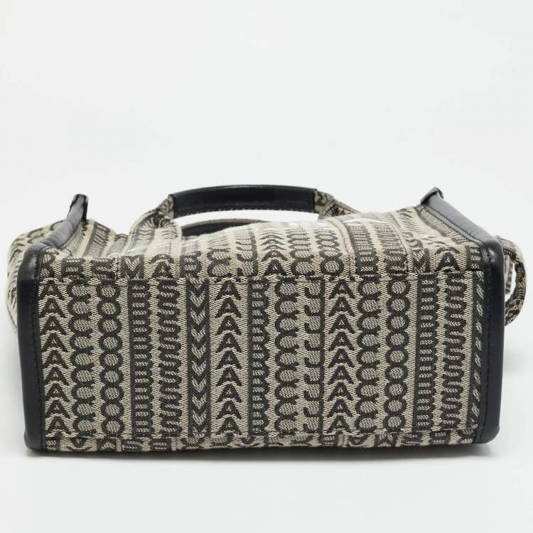 Pre Owned Marc Jacobs The Monogram Small Grey/Black Jacquard Tote