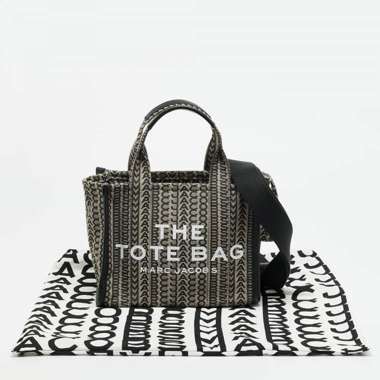 Pre Owned Marc Jacobs The Monogram Small Grey/Black Jacquard Tote