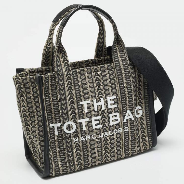 Pre Owned Marc Jacobs The Monogram Small Grey/Black Jacquard Tote
