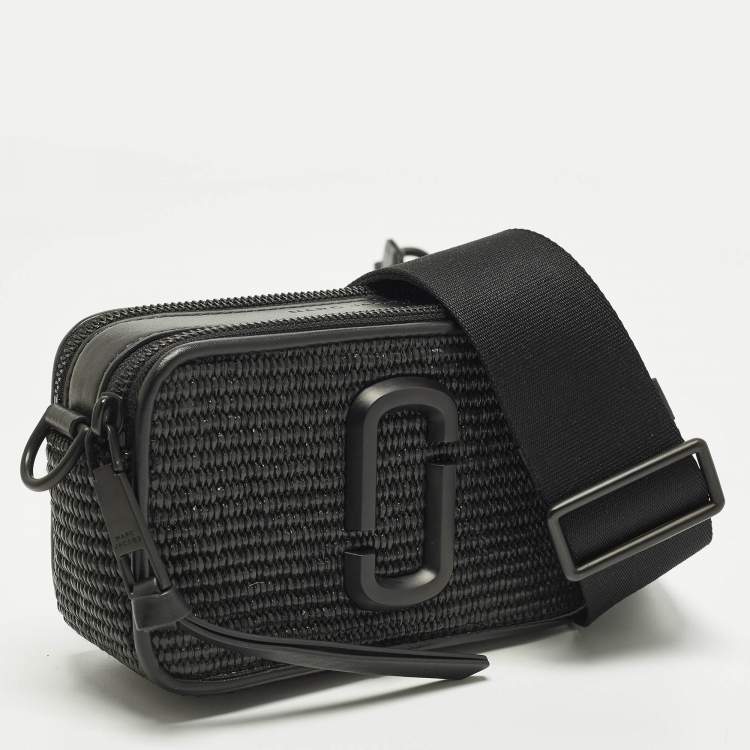 Pre Owned Marc Jacobs Snapshot Camera Raffia and Leather Crossbody Bag