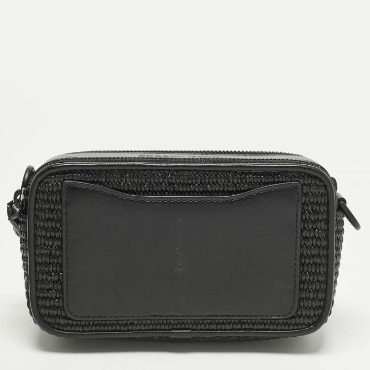Pre Owned Marc Jacobs Snapshot Camera Raffia and Leather Crossbody Bag