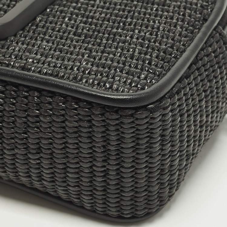 Pre Owned Marc Jacobs Snapshot Camera Raffia and Leather Crossbody Bag