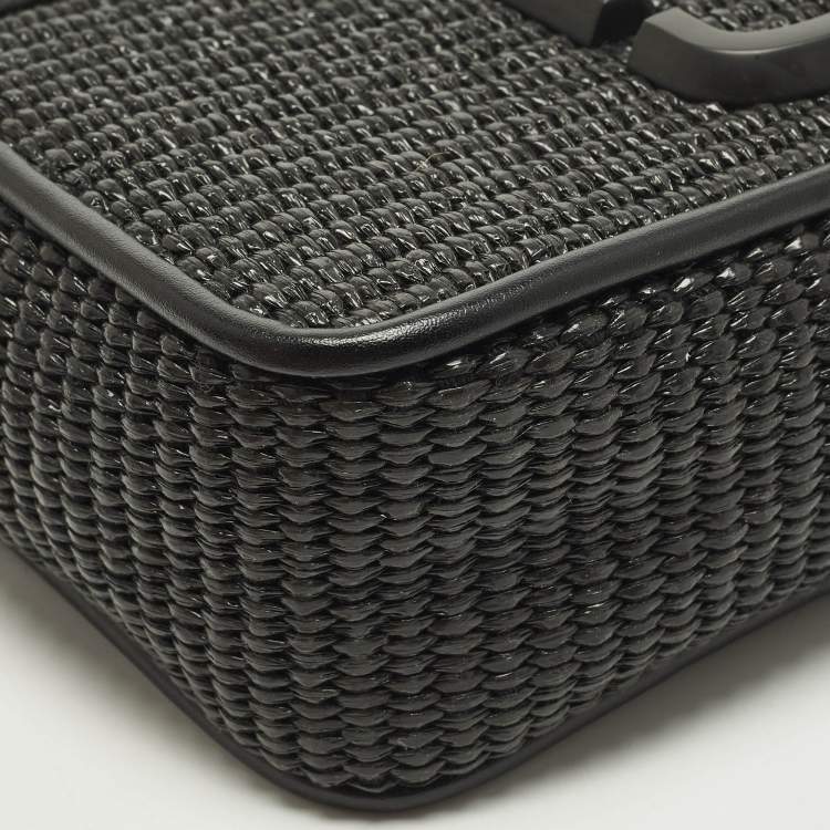 Pre Owned Marc Jacobs Snapshot Camera Raffia and Leather Crossbody Bag