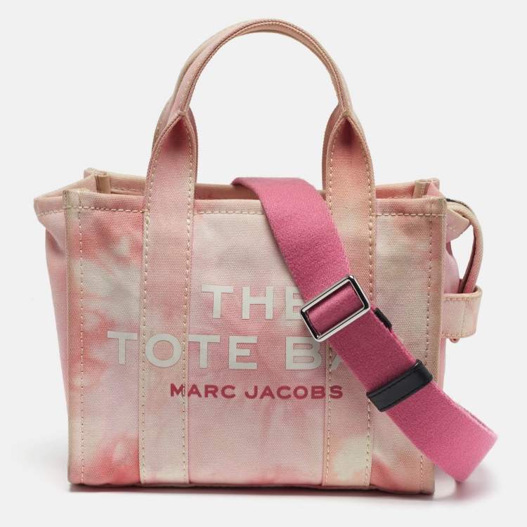 Pre Owned Marc Jacobs The Tote Small Pink Tie Dye Canvas Tote