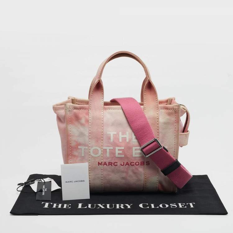 Pre Owned Marc Jacobs The Tote Small Pink Tie Dye Canvas Tote