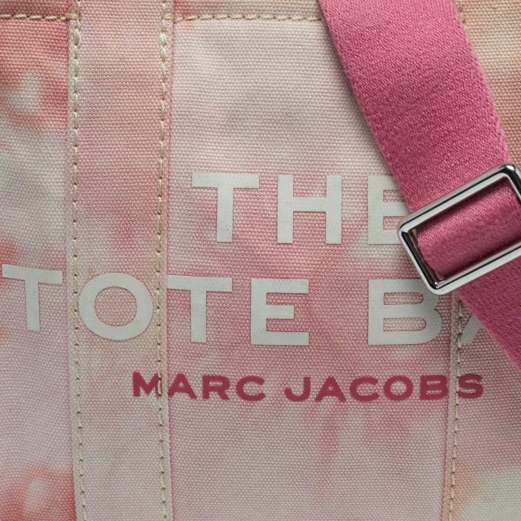 Pre Owned Marc Jacobs The Tote Small Pink Tie Dye Canvas Tote