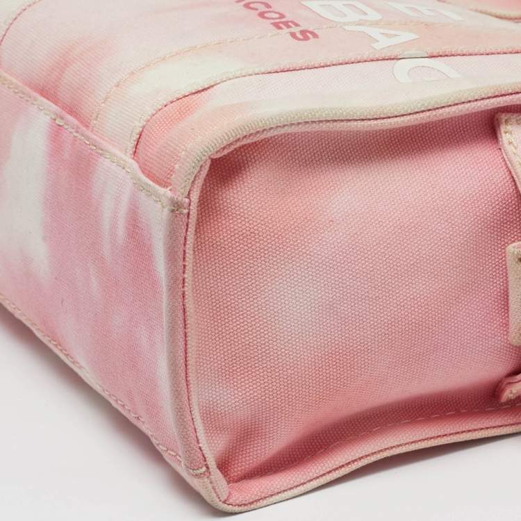 Pre Owned Marc Jacobs The Tote Small Pink Tie Dye Canvas Tote