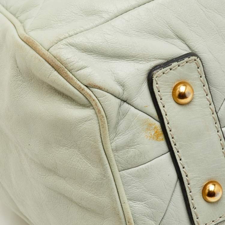 مملوكة مسبقًا Marc Jacobs Stam Pale Green Leather Satchel
