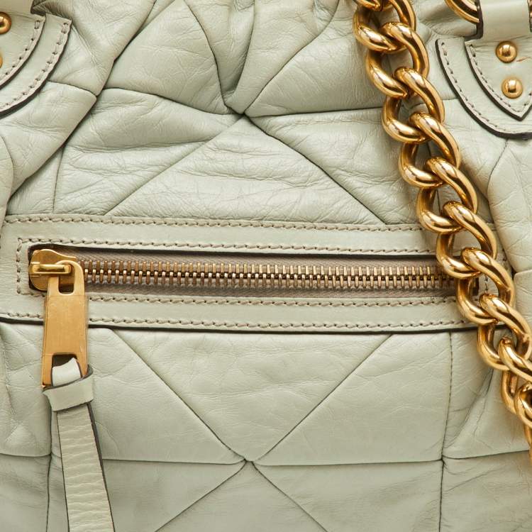 مملوكة مسبقًا Marc Jacobs Stam Pale Green Leather Satchel