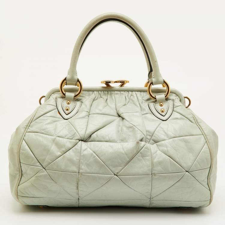 مملوكة مسبقًا Marc Jacobs Stam Pale Green Leather Satchel