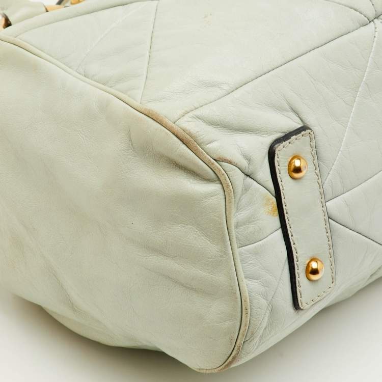 مملوكة مسبقًا Marc Jacobs Stam Pale Green Leather Satchel