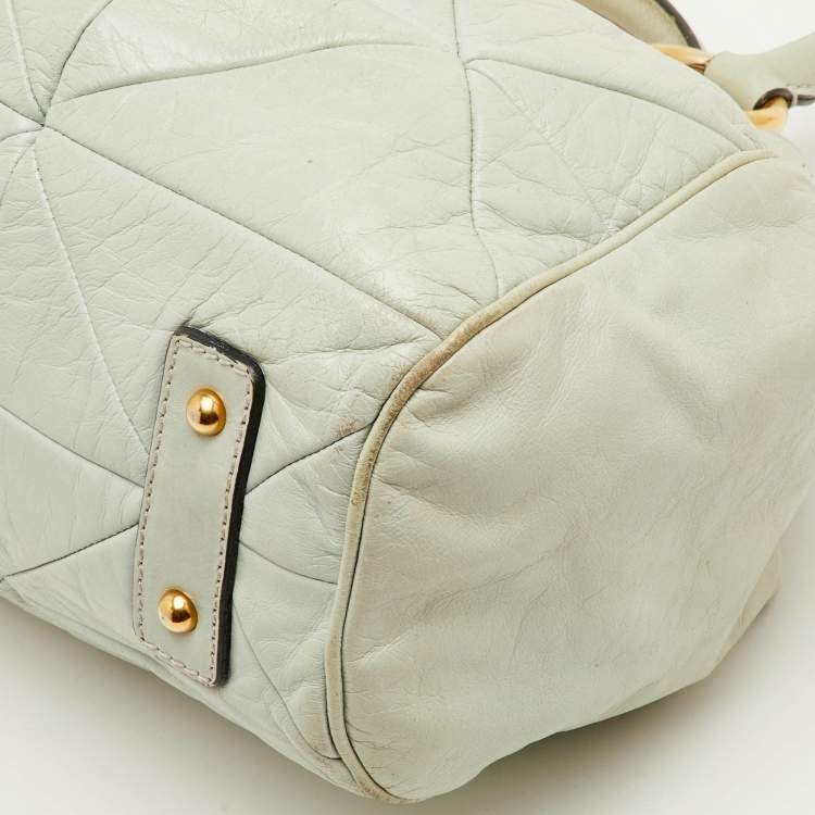 مملوكة مسبقًا Marc Jacobs Stam Pale Green Leather Satchel