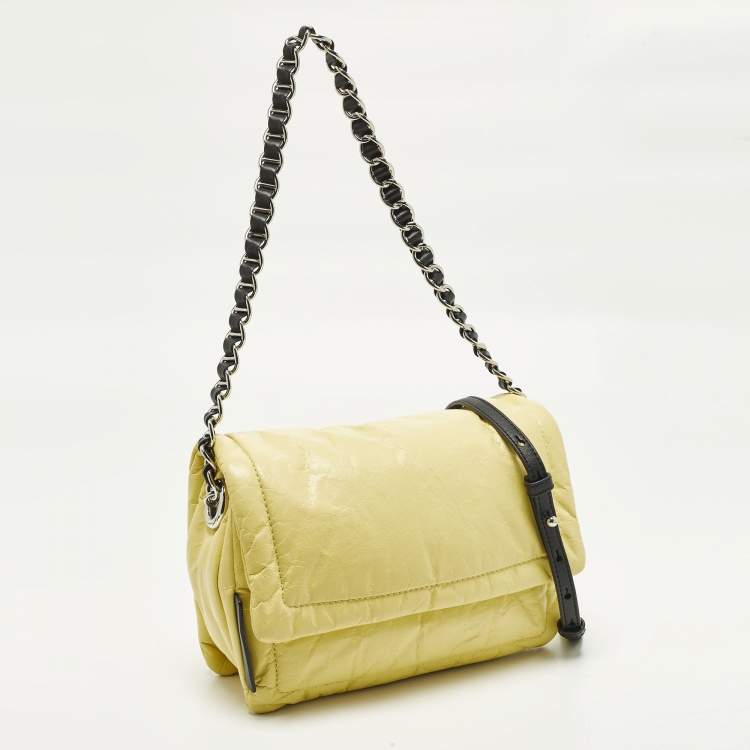 Pre Owned Marc Jacobs The Pillow Yellow/Black Leather Shoulder Bag