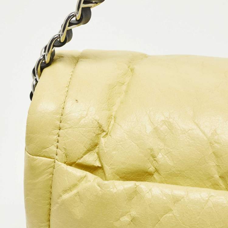 Pre Owned Marc Jacobs The Pillow Yellow/Black Leather Shoulder Bag