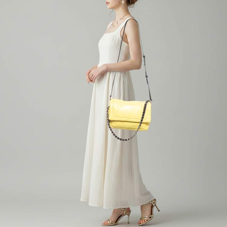 Pre Owned Marc Jacobs The Pillow Yellow/Black Leather Shoulder Bag