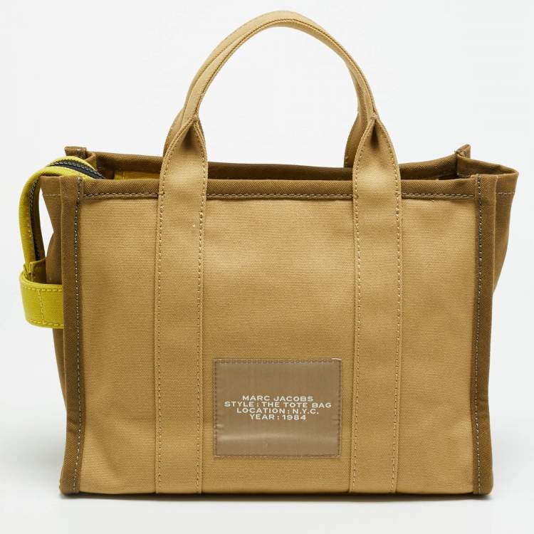 Pre Owned Marc Jacobs The Tote Medium Olive Green Canvas Bag