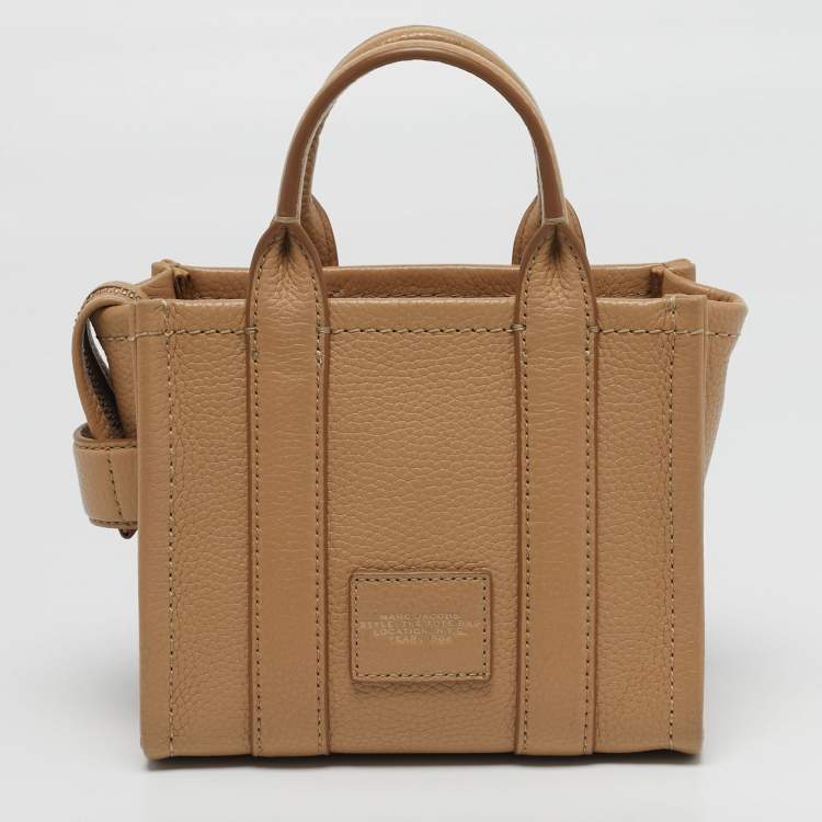 Pre Owned Marc Jacobs The Tote Tan Leather Crossbody Bag