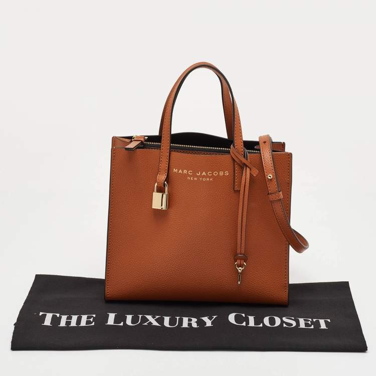 Pre Owned Marc Jacobs Grind Mini Rust Orange Leather Tote