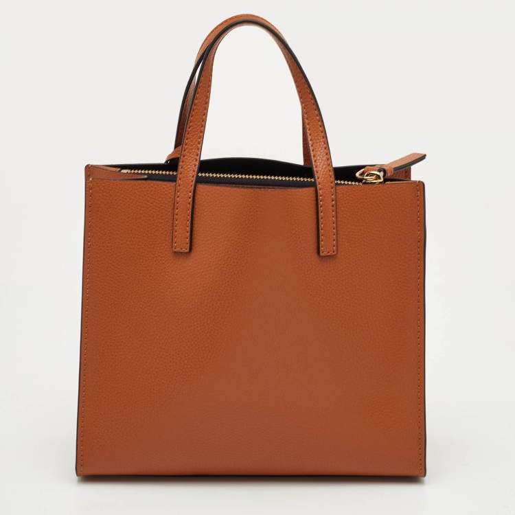 Pre Owned Marc Jacobs Grind Mini Rust Orange Leather Tote