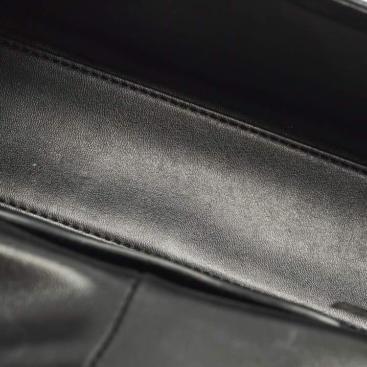 Pre Owned Marc Jacobs St. Marc Black Croc Embossed Leather Convertible Clutch