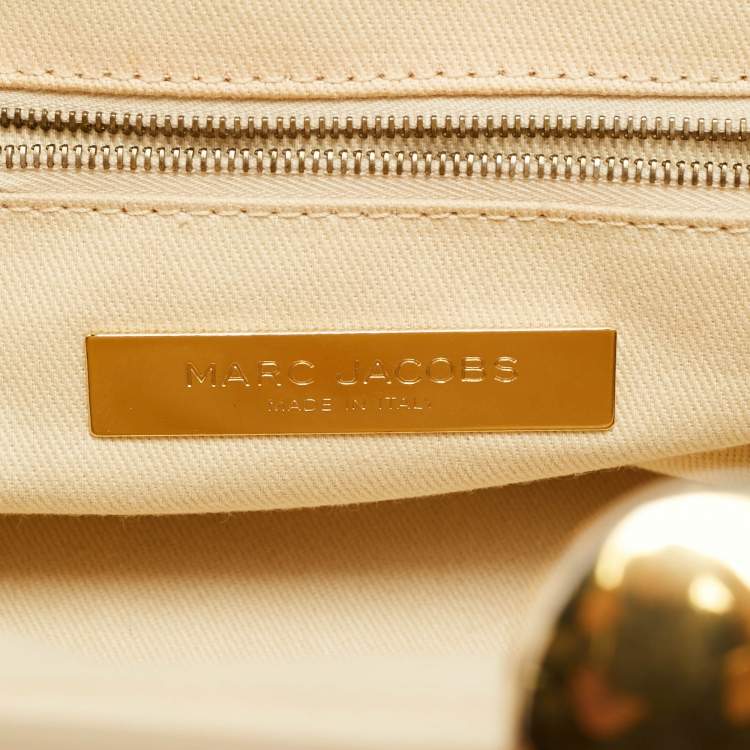 Pre Owned Marc Jacobs East West Stam Beige Quilted Leather Satchel