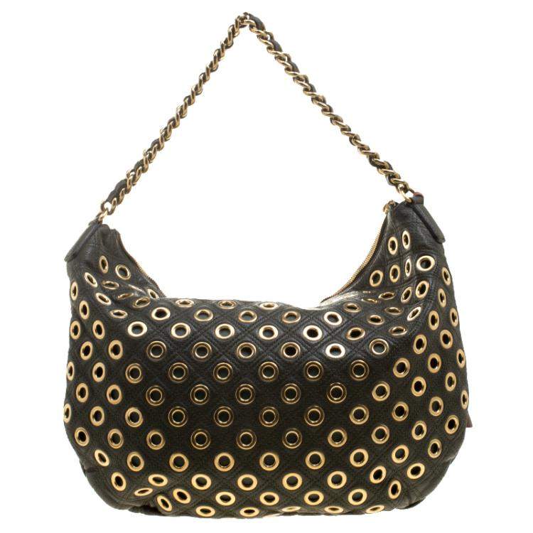 Pre Owned Marc Jacobs Green Leather Eyelet Nomad Shoulder Bag