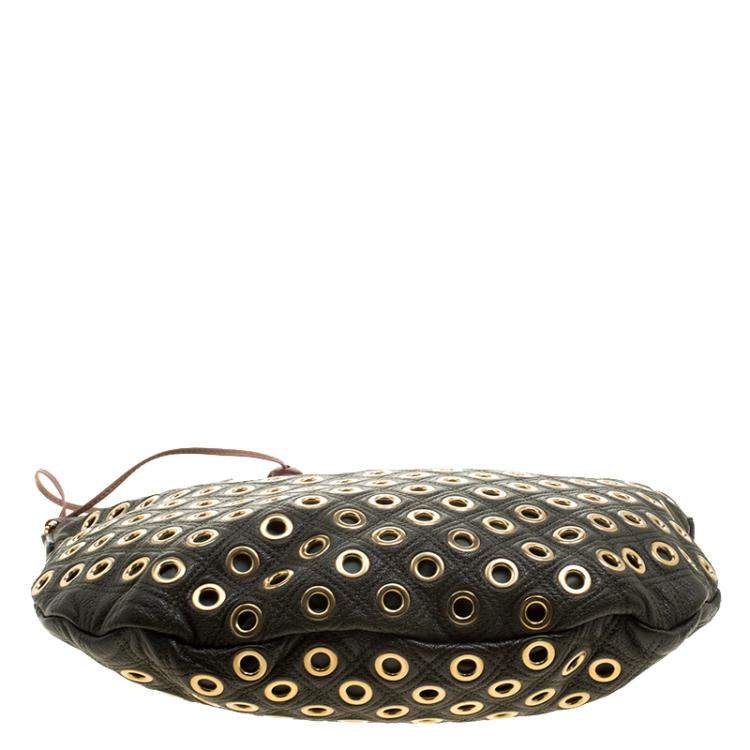 Pre Owned Marc Jacobs Green Leather Eyelet Nomad Shoulder Bag
