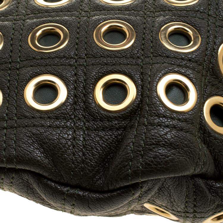 Pre Owned Marc Jacobs Green Leather Eyelet Nomad Shoulder Bag