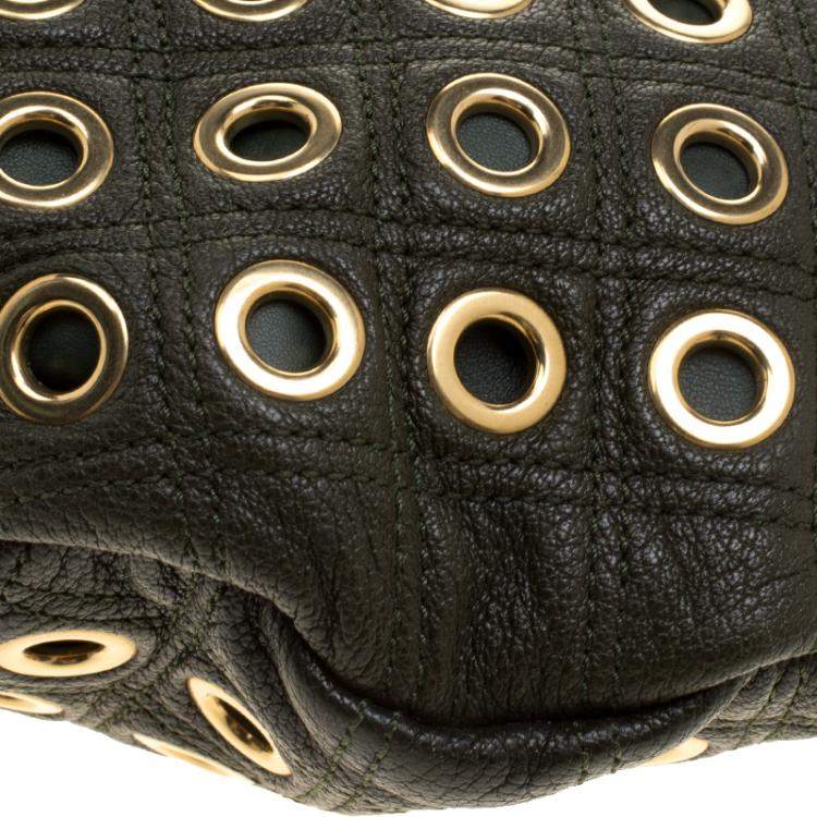 Pre Owned Marc Jacobs Green Leather Eyelet Nomad Shoulder Bag