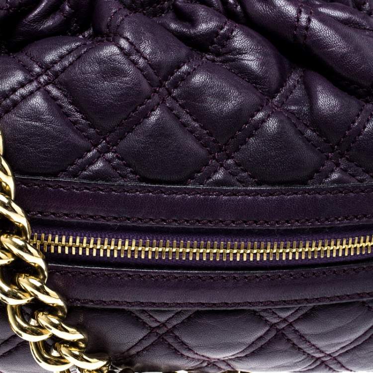 Pre Owned Marc Jacobs Purple Leather Mini Stam Shoulder Bag