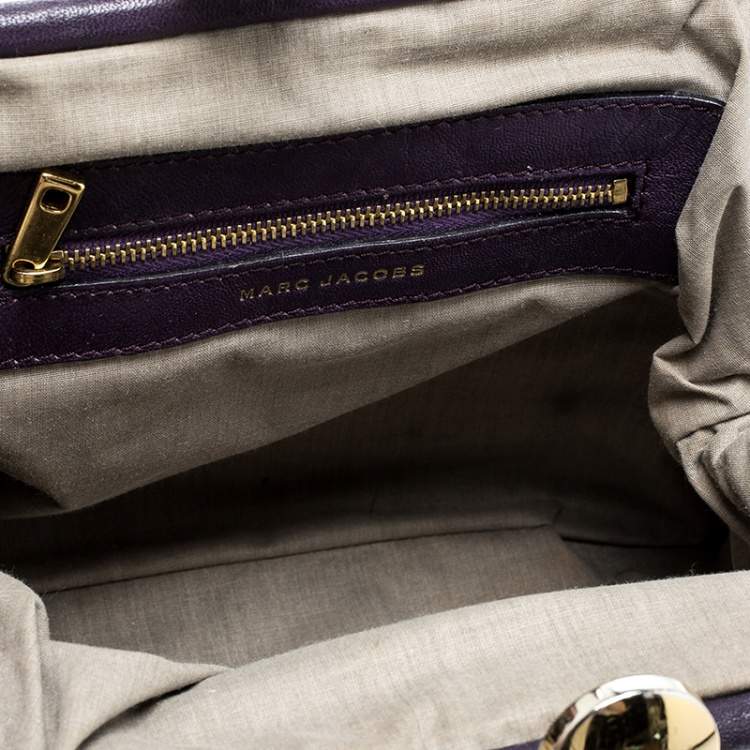Pre Owned Marc Jacobs Purple Leather Mini Stam Shoulder Bag