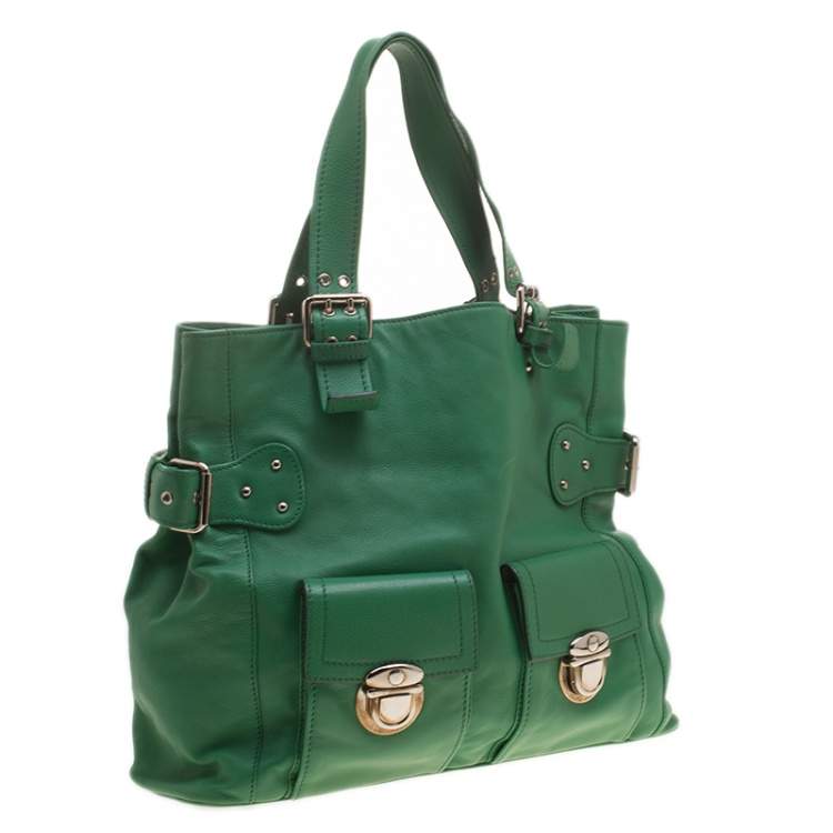 Pre Owned Marc Jacobs Green Leather Stella Tote