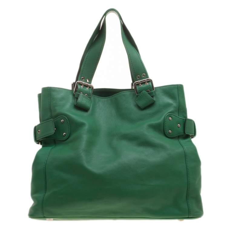 Pre Owned Marc Jacobs Green Leather Stella Tote