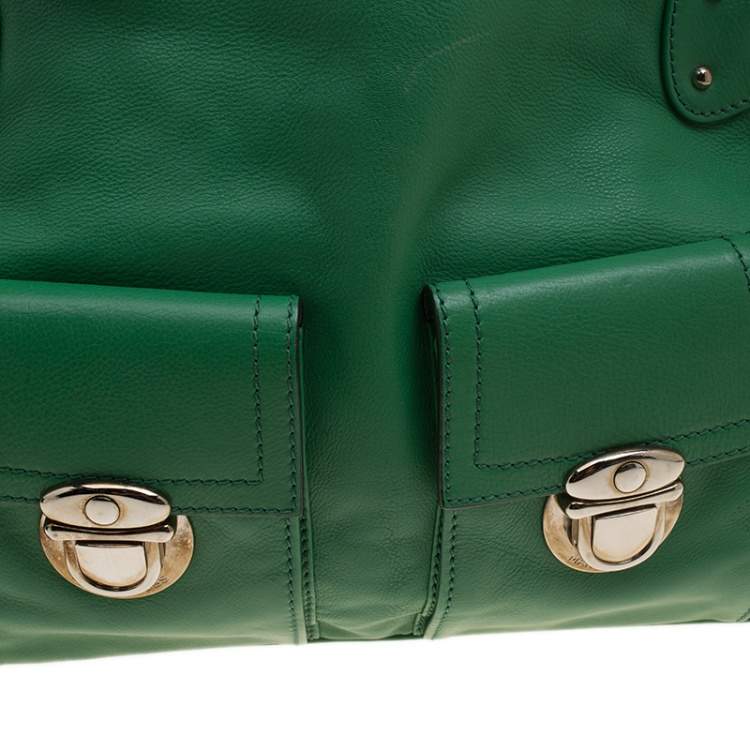 Pre Owned Marc Jacobs Green Leather Stella Tote