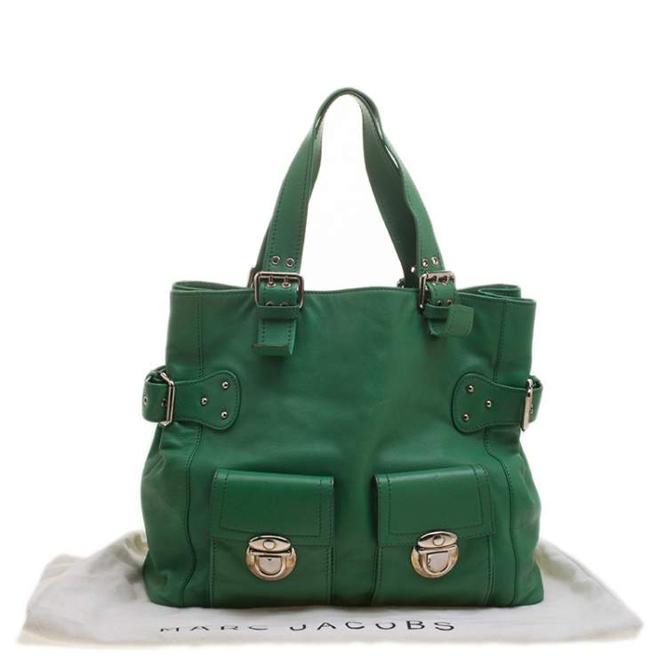 Pre Owned Marc Jacobs Green Leather Stella Tote